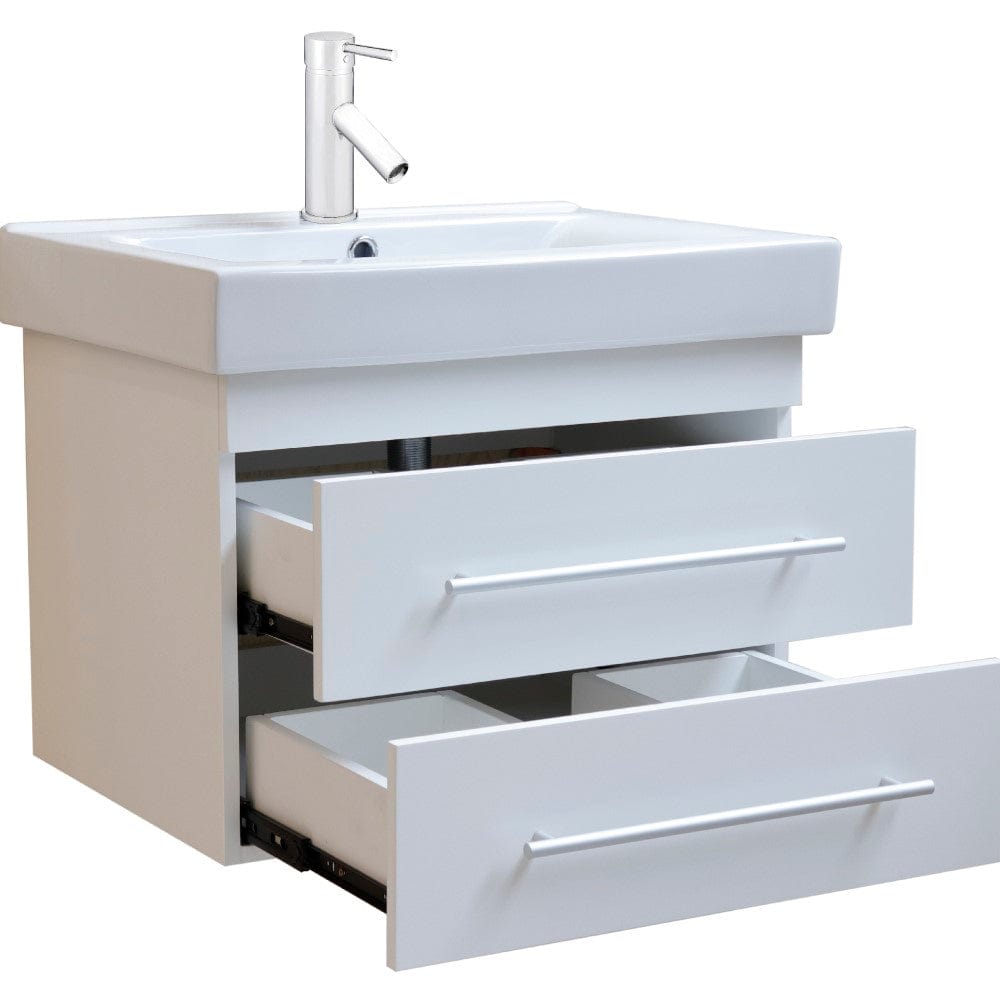 Bellaterra 24.25 in Single Wall Mount Style Sink Vanity