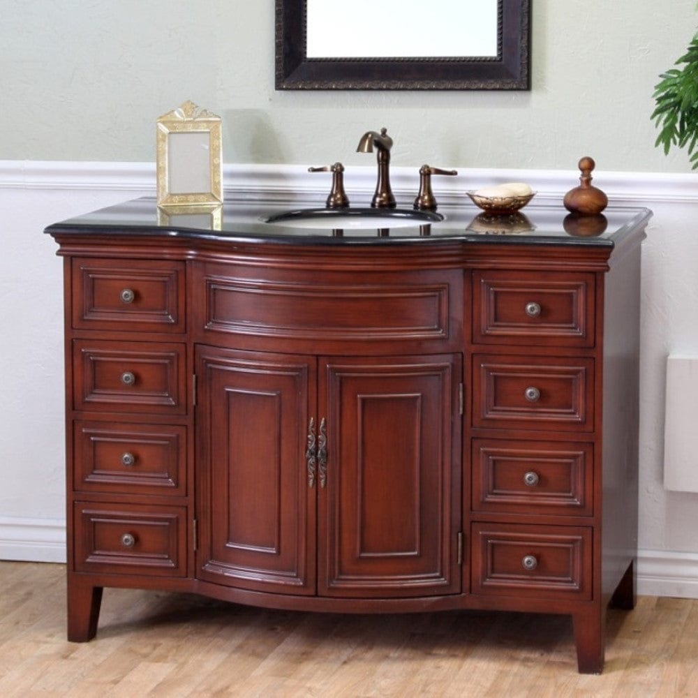 Bellaterra 48 in Single sink vanity-wood-brown cherry 605115