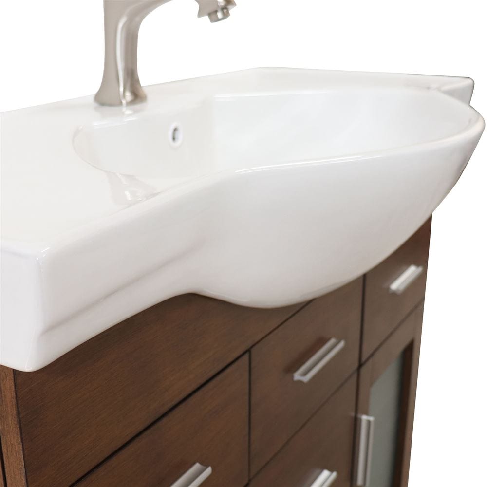 Bellaterra 39.8 in Single Sink Vanity Wood Walnut 4 Drawers 203139B