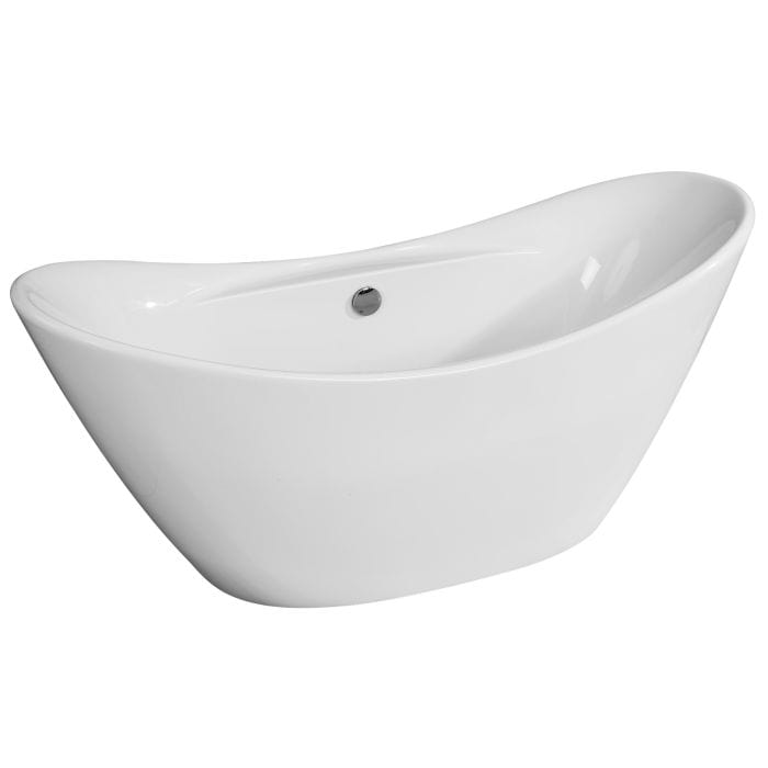 ALFI brand AB8803 68 inch White Oval Acrylic Free Standing Soaking Bathtub