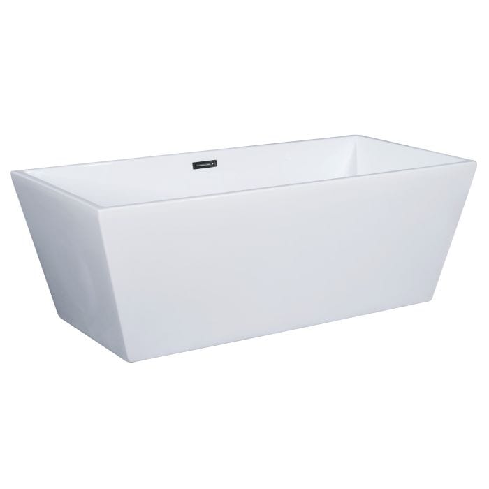 ALFI brand AB8832 67 inch White Rectangular Acrylic Free Standing Soaking Bathtub