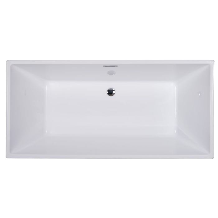 ALFI brand AB8832 67 inch White Rectangular Acrylic Free Standing Soaking Bathtub