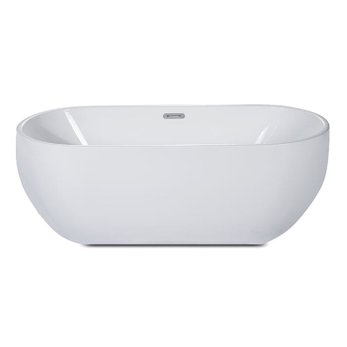 ALFI brand AB8839 67 inch White Oval Acrylic Free Standing Soaking Bathtub