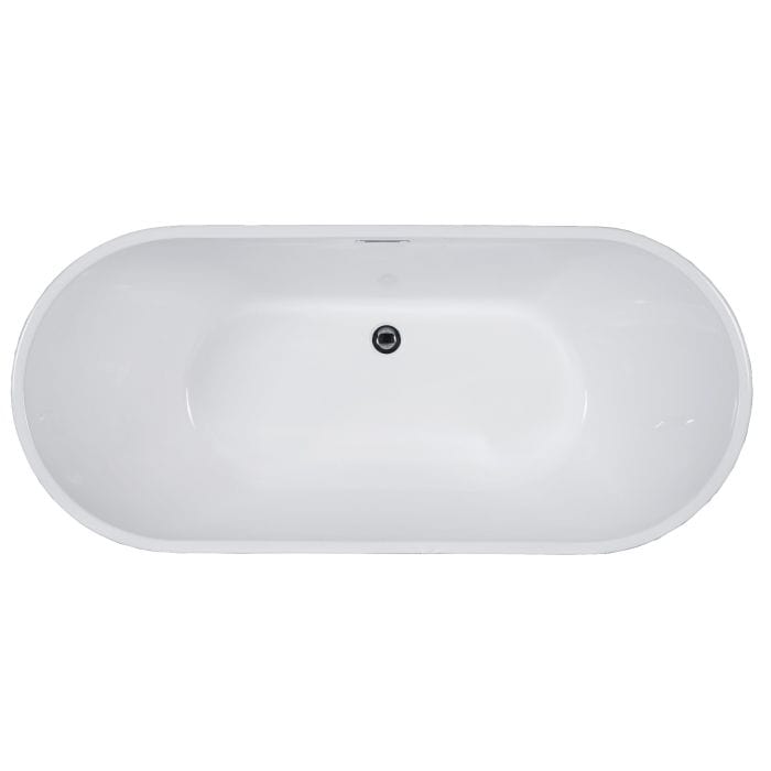 ALFI brand AB8839 67 inch White Oval Acrylic Free Standing Soaking Bathtub