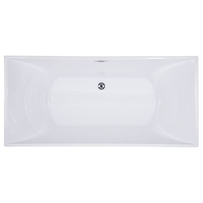 ALFI brand AB8840 67 inch White Rectangular Acrylic Free Standing Soaking Bathtub