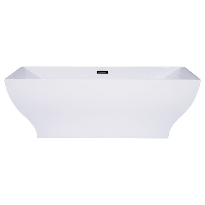 ALFI brand AB8840 67 inch White Rectangular Acrylic Free Standing Soaking Bathtub