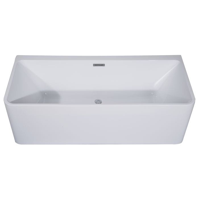 ALFI brand AB8858 59 inch White Rectangular Acrylic Free Standing Soaking Bathtub