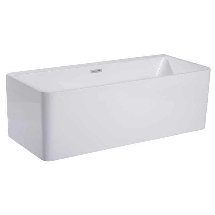 ALFI brand AB8858 59 inch White Rectangular Acrylic Free Standing Soaking Bathtub