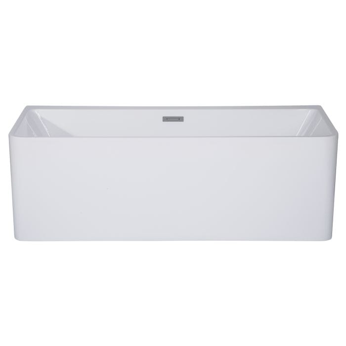 ALFI brand AB8858 59 inch White Rectangular Acrylic Free Standing Soaking Bathtub