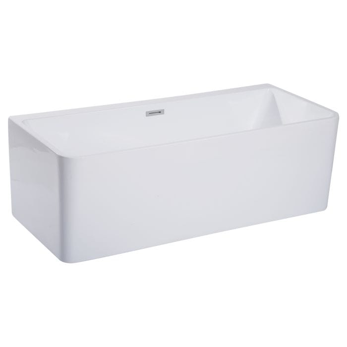 ALFI brand AB8859 67 inch White Rectangular Acrylic Free Standing Soaking Bathtub