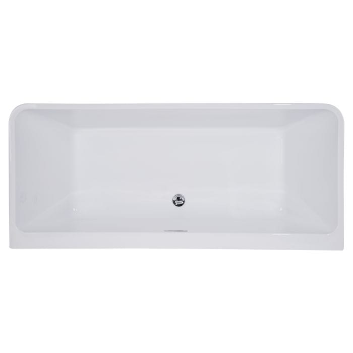 ALFI brand AB8859 67 inch White Rectangular Acrylic Free Standing Soaking Bathtub