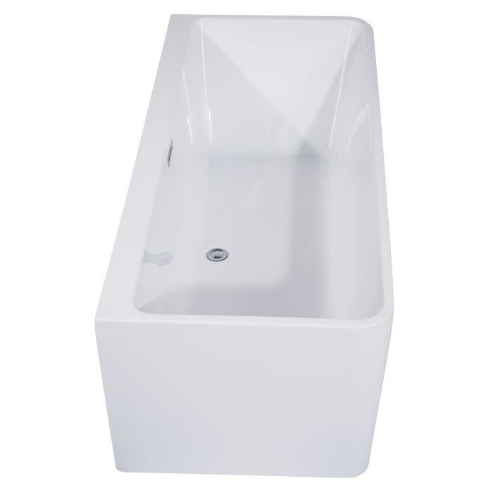 ALFI brand AB8859 67 inch White Rectangular Acrylic Free Standing Soaking Bathtub