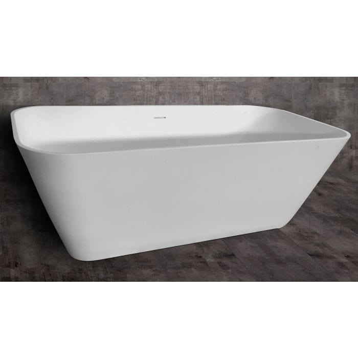 ALFI brand AB9952 67" White Rectangular Solid Surface Smooth Resin Soaking Bathtub