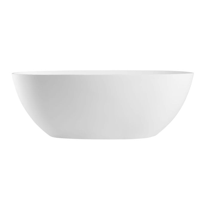 ALFI brand AB9975 59" White Oval Solid Surface Resin Soaking Bathtub