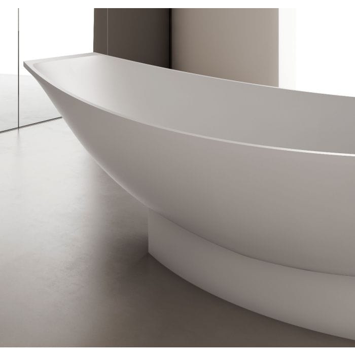 ALFI brand AB9991 White Matte 71" Solid Surface Resin Free Standing Hammock Style Bathtub