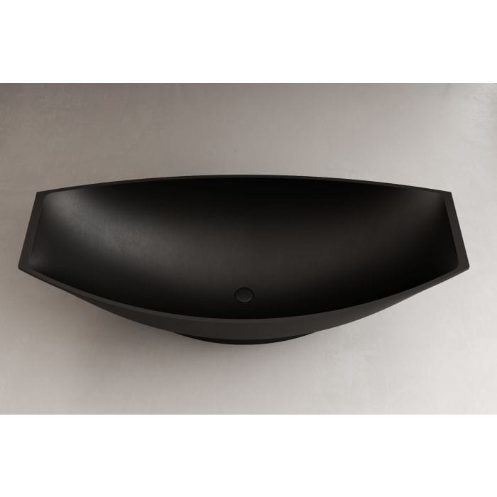 ALFI brand AB9991BM Black Matte 71" Solid Surface Resin Free Standing Hammock Style Bathtub