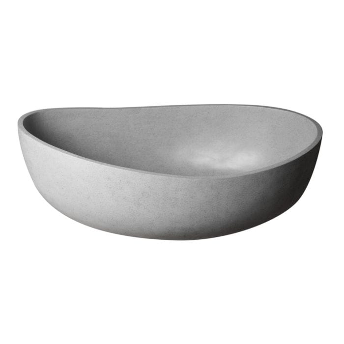 ALFI brand ABCO63TUB 63" Solid Concrete Gray Matte Oval Bathtub