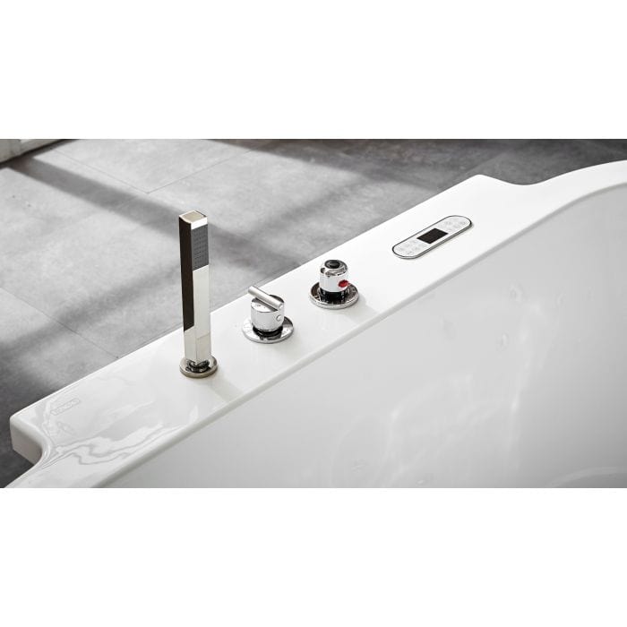 EAGO AM128ETL 6 ft Acrylic White Whirlpool Bathtub w Fixtures