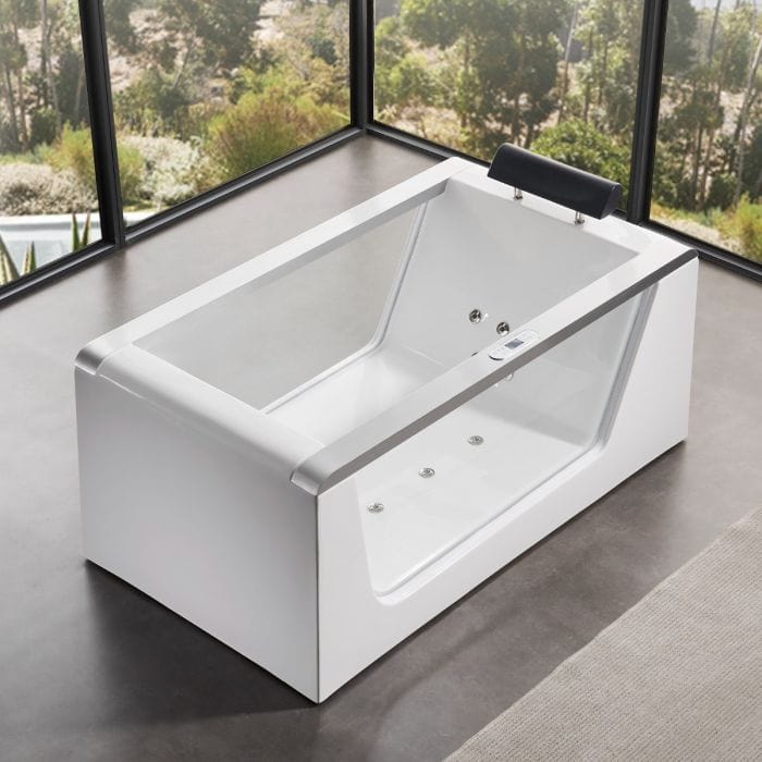 EAGO AM152ETL-5 5 ft Clear Rectangular Acrylic Whirlpool Bathtub