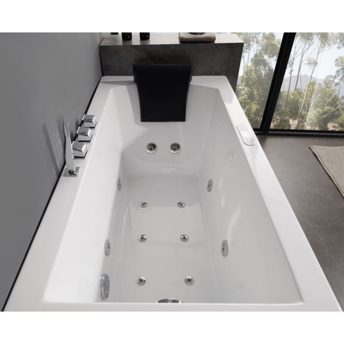 EAGO AM154ETL-L5 5 ft Acrylic White Rectangular Whirlpool Bathtub w Fixtures