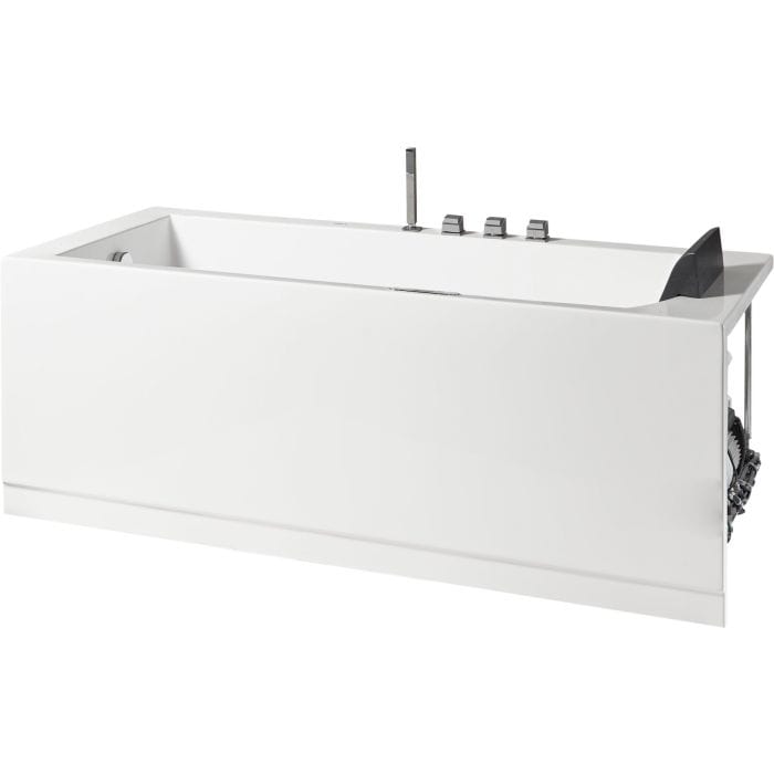 EAGO AM154ETL-L5 5 ft Acrylic White Rectangular Whirlpool Bathtub w Fixtures