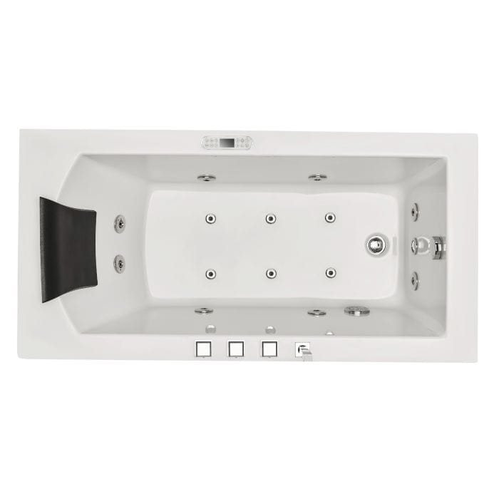 EAGO AM154ETL-L5 5 ft Acrylic White Rectangular Whirlpool Bathtub w Fixtures