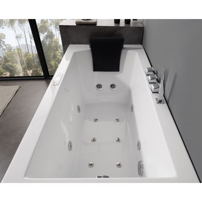 EAGO AM154ETL-R5 5 ft Acrylic White Rectangular Whirlpool Bathtub w Fixtures