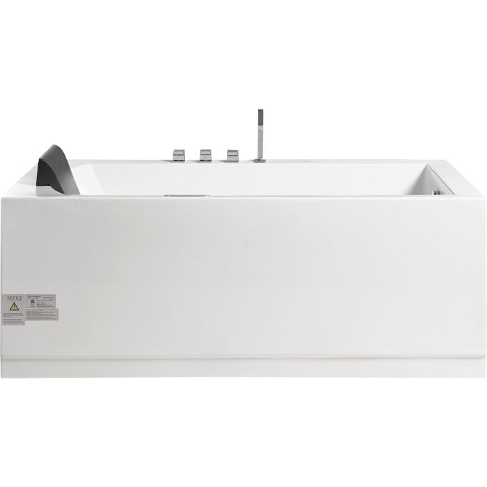 EAGO AM154ETL-R5 5 ft Acrylic White Rectangular Whirlpool Bathtub w Fixtures