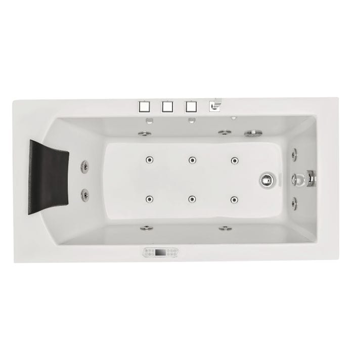 EAGO AM154ETL-R5 5 ft Acrylic White Rectangular Whirlpool Bathtub w Fixtures