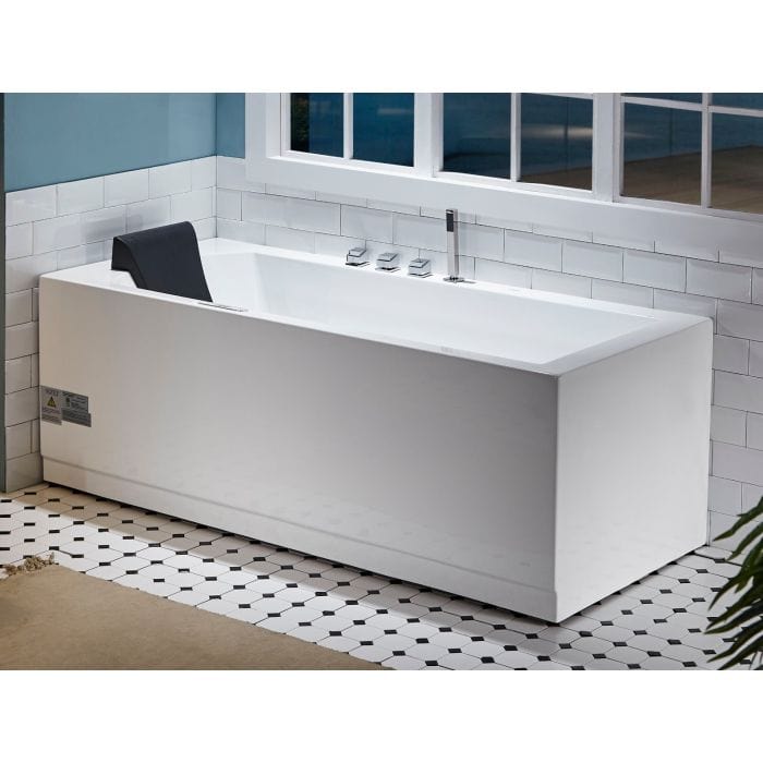 EAGO AM154ETL-L6 6 ft Acrylic White Rectangular Whirlpool Bathtub w Fixtures