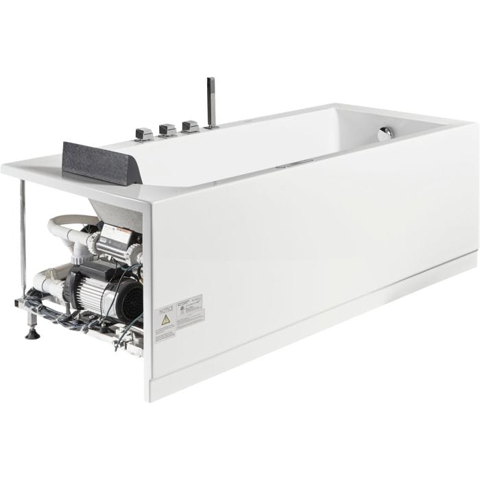 EAGO AM154ETL-L6 6 ft Acrylic White Rectangular Whirlpool Bathtub w Fixtures