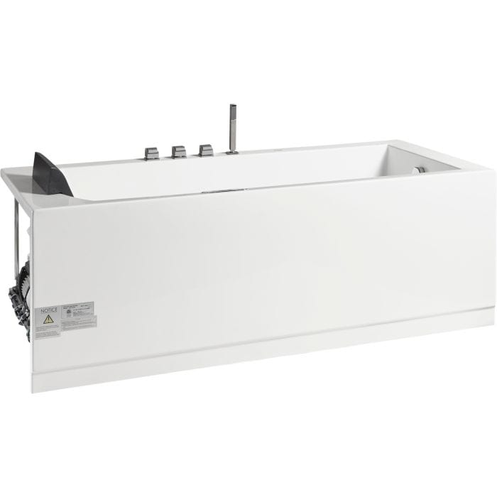 EAGO AM154ETL-R6 6 ft Acrylic White Rectangular Whirlpool Bathtub w Fixtures