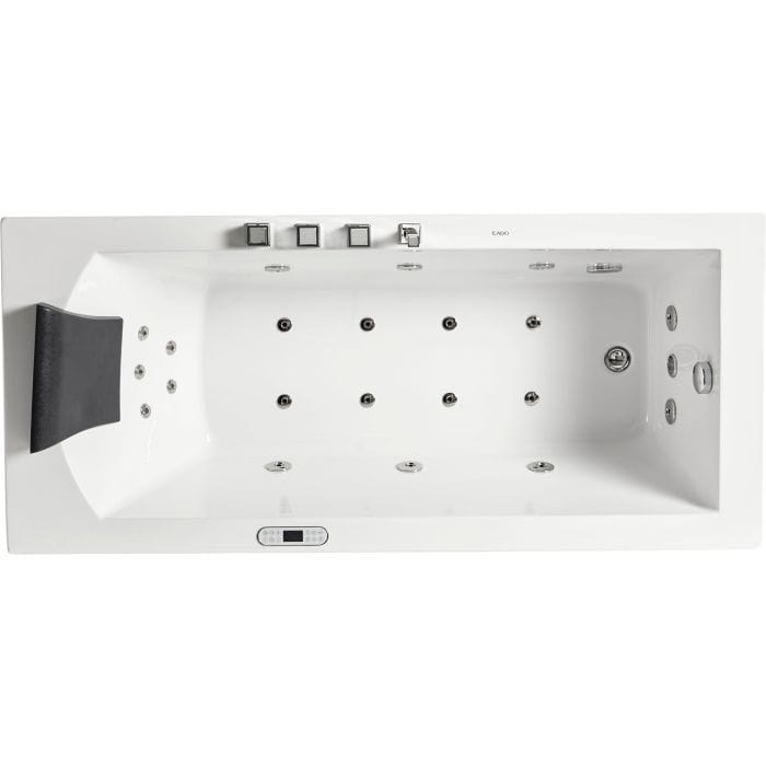 EAGO AM154ETL-R6 6 ft Acrylic White Rectangular Whirlpool Bathtub w Fixtures