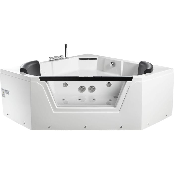 EAGO AM156ETL 5 ft Clear Corner Acrylic Whirlpool Bathtub for Two