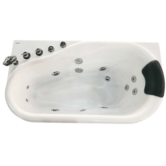 EAGO AM175-L  5'' White Acrylic Whirlpool Bathtub - Drain on Right