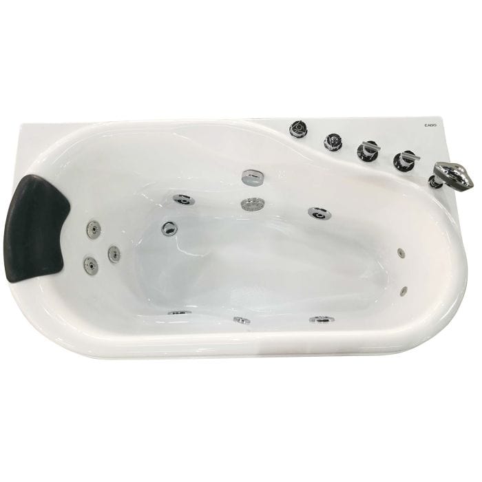 EAGO AM175-R  5' White Acrylic Whirlpool Bathtub - Drain on Left