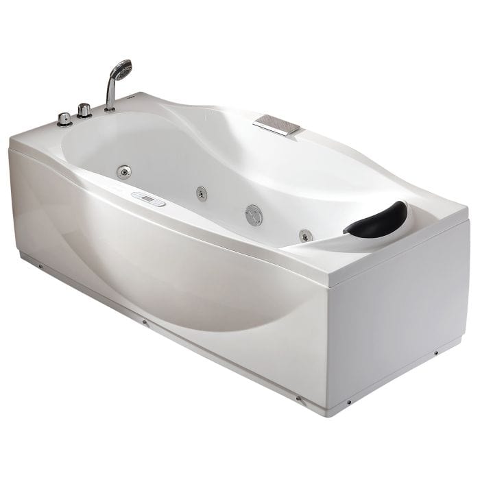 EAGO AM189ETL-L 6 ft Right Drain Acrylic White Whirlpool Bathtub w Fixtures