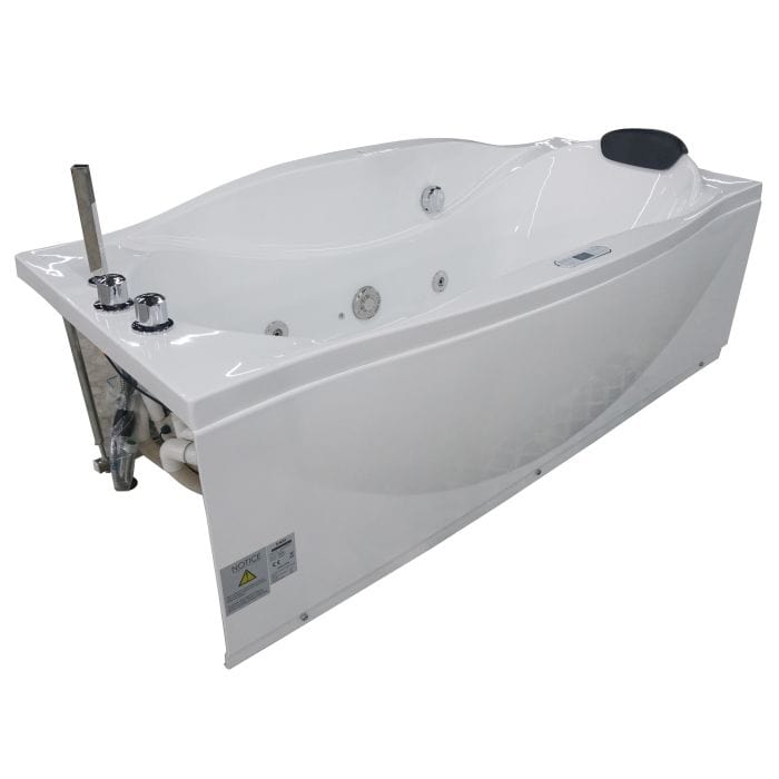 EAGO AM189ETL-L 6 ft Right Drain Acrylic White Whirlpool Bathtub w Fixtures