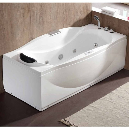 EAGO AM189ETL-R 6 ft Left Drain Acrylic White Whirlpool Bathtub w Fixtures