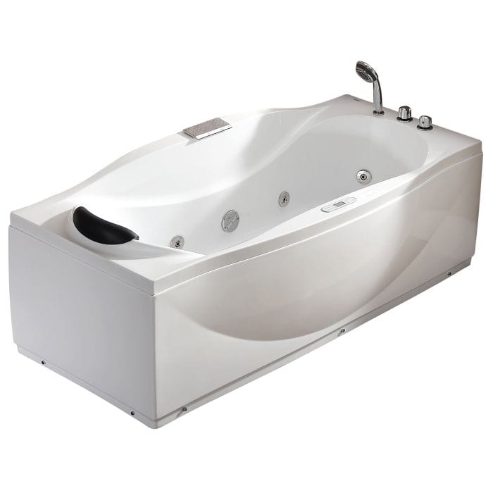 EAGO AM189ETL-R 6 ft Left Drain Acrylic White Whirlpool Bathtub w Fixtures