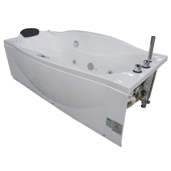 EAGO AM189ETL-R 6 ft Left Drain Acrylic White Whirlpool Bathtub w Fixtures