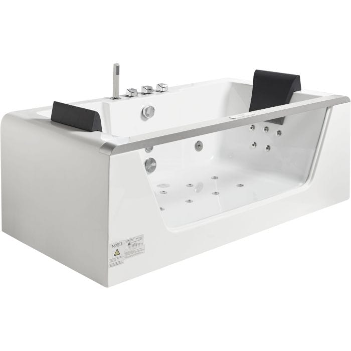 EAGO AM196ETL 6 ft Clear Rectangular Acrylic Whirlpool Bathtub for Two