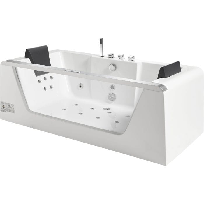 EAGO AM196ETL 6 ft Clear Rectangular Acrylic Whirlpool Bathtub for Two