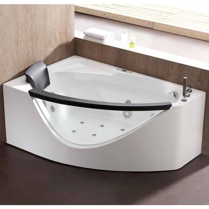 EAGO AM198ETL-R 5 ft Clear Rounded Right Corner Acrylic Whirlpool Bathtub