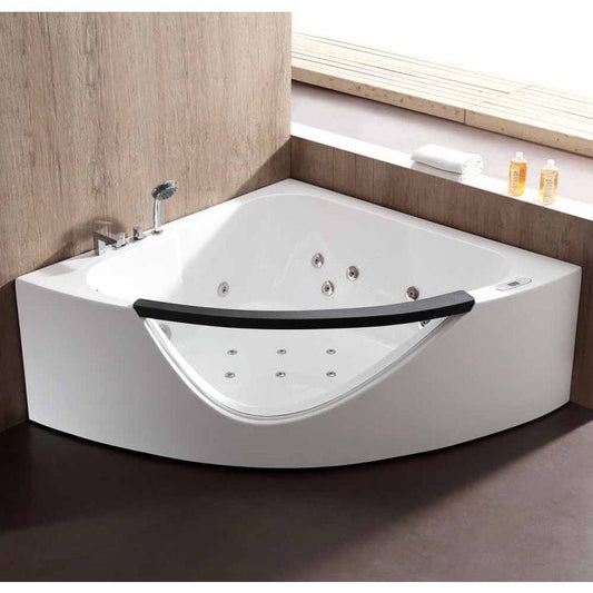 EAGO AM199ETL 5ft Clear Rounded Corner Acrylic Whirlpool Bathtub for Two