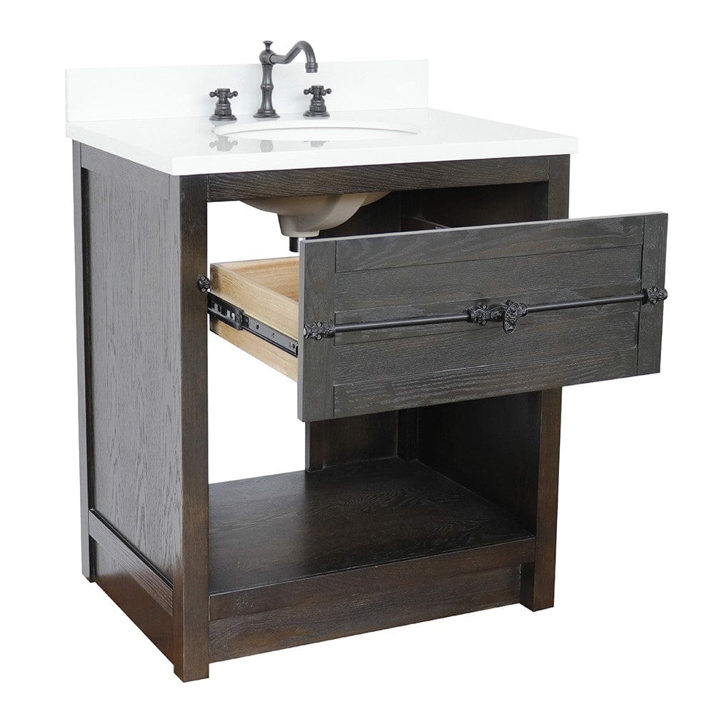 Bellaterra 31" Single Vanity in Brown Ash Finish