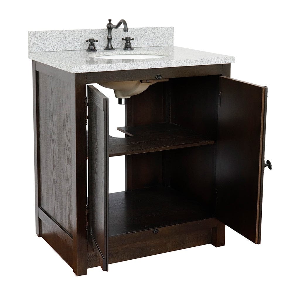 Bellaterra 31" Single Vanity in Brown Ash Finish