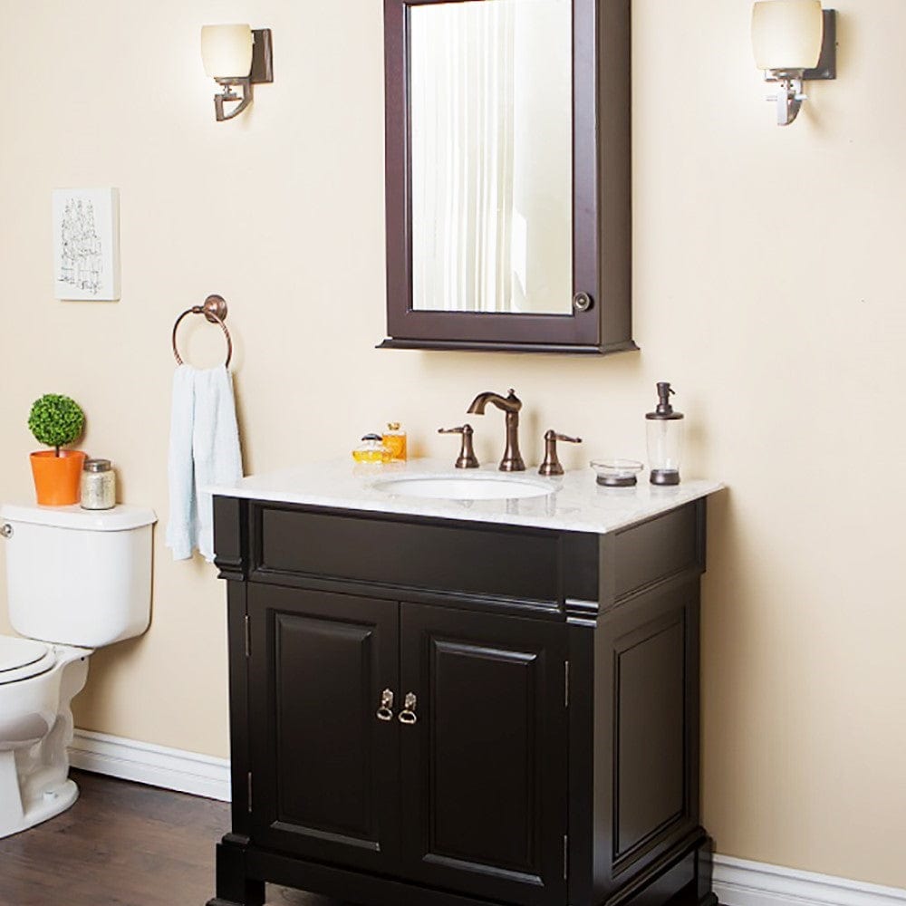 Bellaterra 36 in Single Sink Vanity Wood