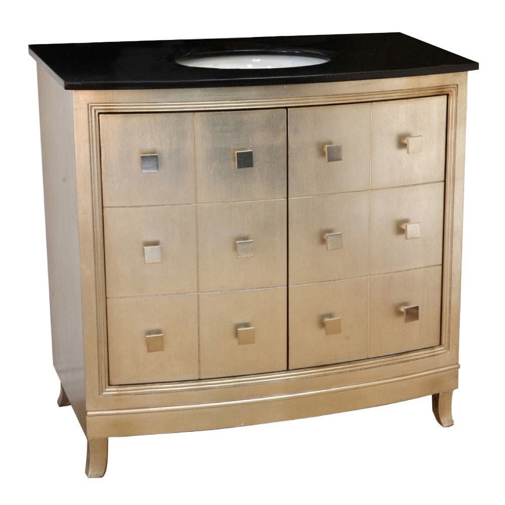 Bellaterra 36 in Single sink vanity-wood-bronze silver 600003