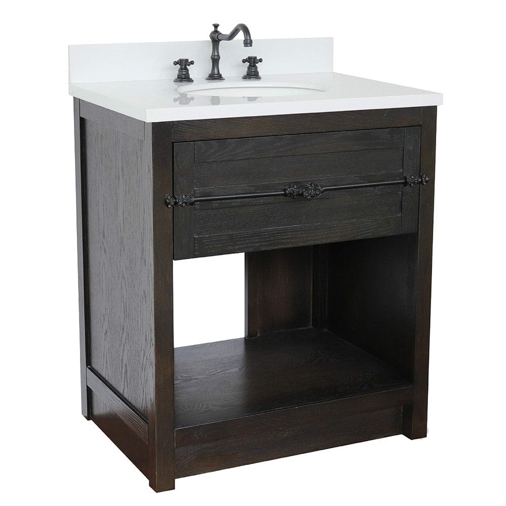 Bellaterra 31" Single Vanity in Brown Ash Finish